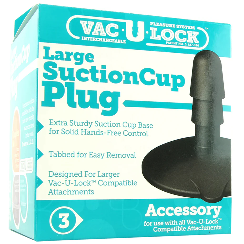 Large Vac-U-Lock Suction Cup Plug in Black